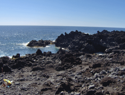 Jagged coastline at Ponta da Ferraria in Sao Miguel