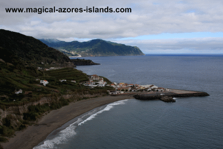 view of Ribeiera Quente and Beach in Sao Miguel Azores